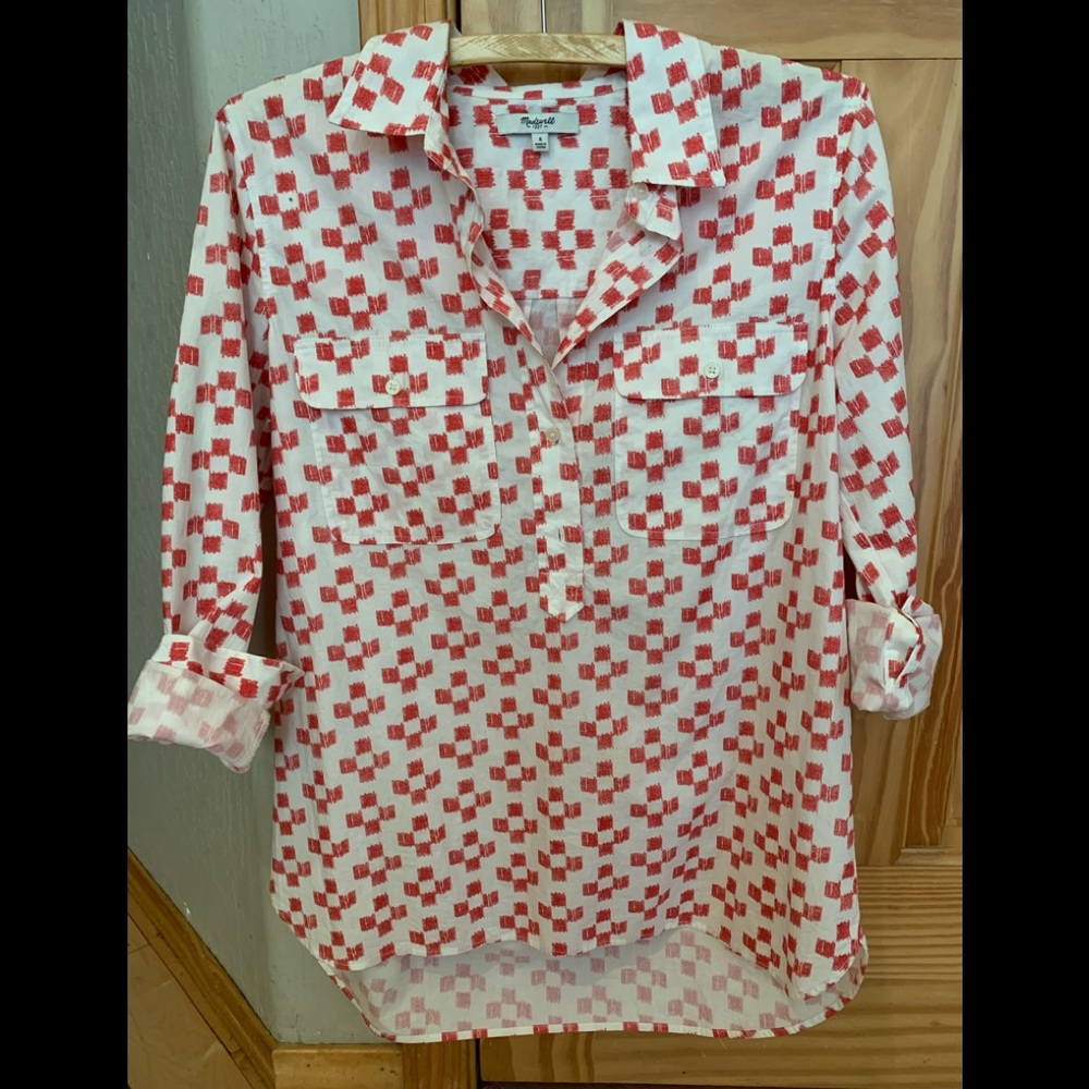 Madewell cotton popover blouse